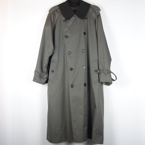 Burberry Other - Vintage Burberrys Wool & Nova Check Lined Double Breasted Trench Coat, Size XL